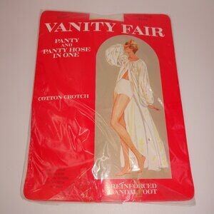 NOS Vintage Vanity Fair Nylons Panty & Pantyhose In One Hose Sunny Beige M 755